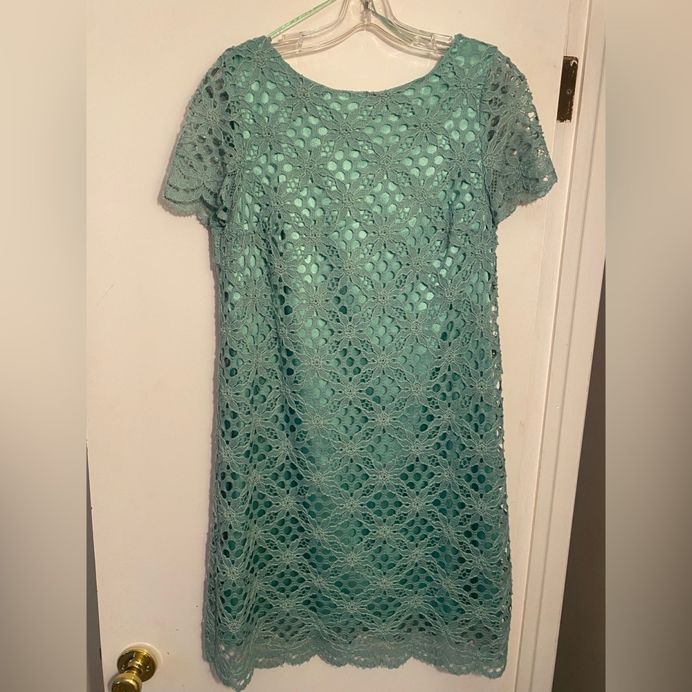 Jax Teal Lace Sheath Dress